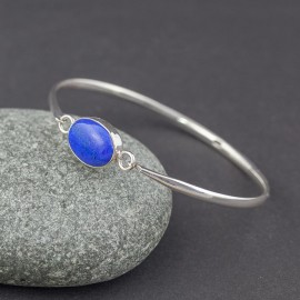 Srebrna bransoletka z lapisem lazuli