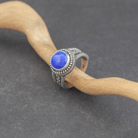 Srebrny pierścionek z lapisem lazuli (rozm.16)
