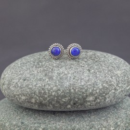 Srebrne kolczyki z lapisem lazuli