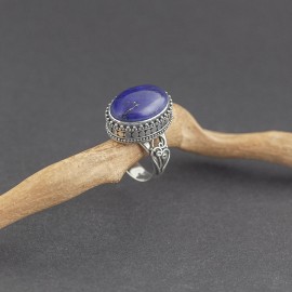 Srebrny pierścionek z lapisem lazuli (rozm.19)