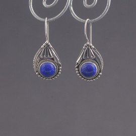 Srebrne kolczyki z lapisem lazuli
