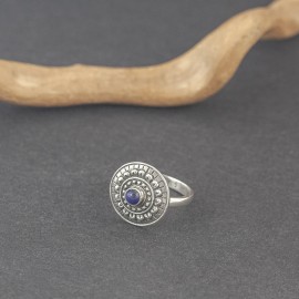 Srebrny pierścionek z lapisem lazuli (rozm.18)