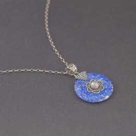 Srebrny wisiorek z lapisem lazuli i kamieniem księżycowym