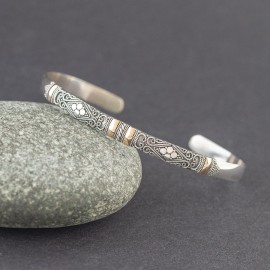 Srebrna bransoletka ze złotem 18K
