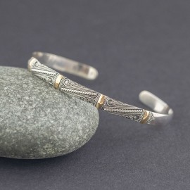 Srebrna bransoletka ze złotem 18K