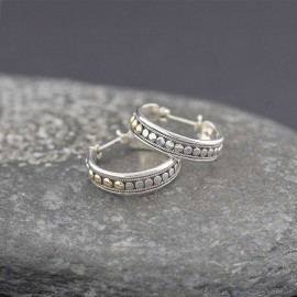 Srebrne kolczyki ze złotem 18K