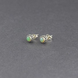 Srebrne sztyfty z opalem etiopskim