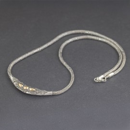 Srebrny naszyjnik ze złotem