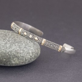 Srebrna bransoletka ze złotem 18K