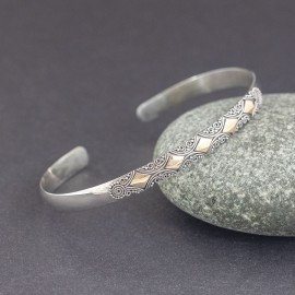 Srebrna bransoletka ze złotem 18K