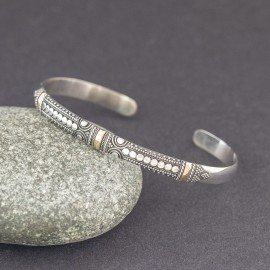 Srebrna bransoletka ze złotem 18K