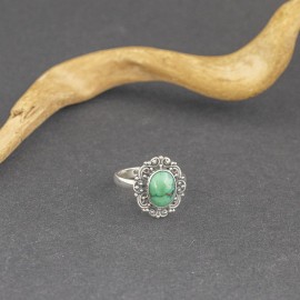 Srebrny pierścionek z turkusem (rozm.15)