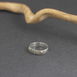 Srebrna obrączka ze złotem 18K (rozm.20)