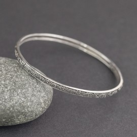 Srebrna bransoletka ze zdobieniem