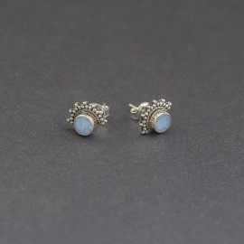 Srebrne sztyfty z opalem australijskim