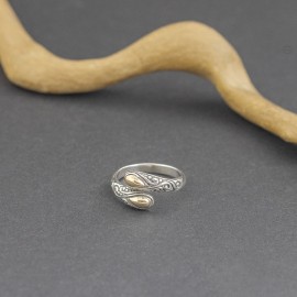 Srebrny pierścionek ze złotem 18K (rozm.13 i 17)