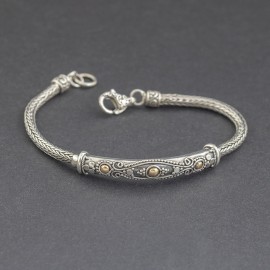 Srebrna bransoletka ze złotem 18K