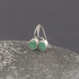 Srebrne kolczyki ze szmaragdem