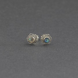 Srebrne sztyfty z muszlą paua