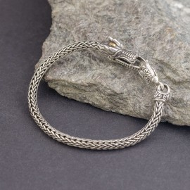 Srebrna bransoletka z motywem smoka