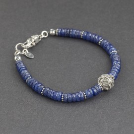 Srebrna bransoletka z szafirów