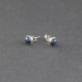 Srebrne sztyfty z szafirem gwiaździstym