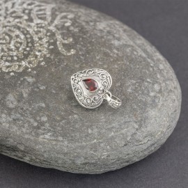 Srebrny dwustronny wisiorek serce