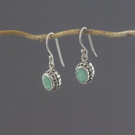 Srebrne kolczyki ze szmaragdem