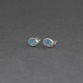 Srebrne sztyfty z opalem australijskim