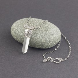 Srebrny naszyjnik z kryształem górskim