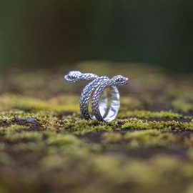 Srebrny pierścionek z motywem węża (rozm.16)