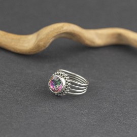 Srebrny pierścionek z topazem mystic (rozm.15)