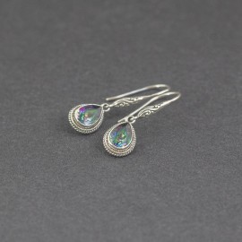 Srebrne kolczyki z topazem mystic