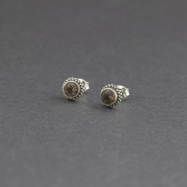 Srebrne sztyfty z kwarcem dymnym