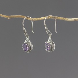 Srebrne kolczyki z ametystem