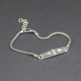 Srebrna bransoletka ze złotem 18K