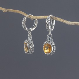 Srebrne kolczyki z cytrynem