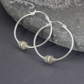 Srebrne kolczyki ze złotem 18K