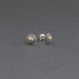 Srebrne sztyfty ze złotem 18k