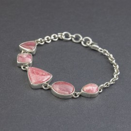 Srebrna bransoletka z rodochrozytem