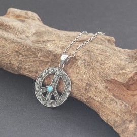 Srebrny wisiorek z turkusem