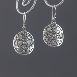 Srebrne kolczyki ze złotem 18K