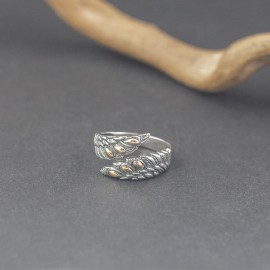 Srebrny pierścionek ze złotem 18K (rozm.17)