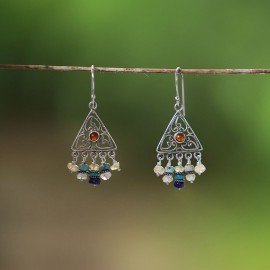 Srebrne kolczyki w stylu boho