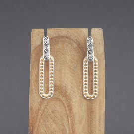 Srebrne pozłacane kolczyki