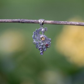 Srebrny wisiorek - rajski ptak