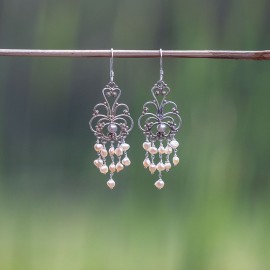 Srebrne kolczyki z perłami