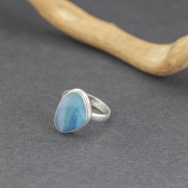 Srebrny pierścionek z opalem australijskim (rozm.14)