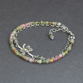 Srebrna bransoletka z turmalinami