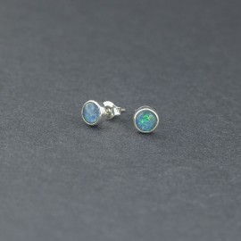 Srebrne sztyfty z opalem australijskim